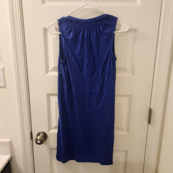 Lilly Pulitzer Mini Dress Solid Blue Size XS V Neck #Z552 - Picture 3 of 5